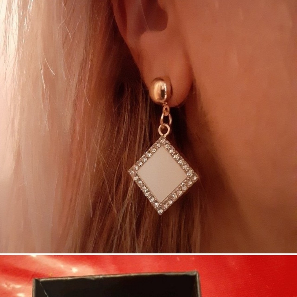 Earrings Square Dangle